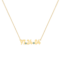 Collier chiffre personnalisé pierre de naissance – Collier coordonnées date, initiale et famille sur mesure
