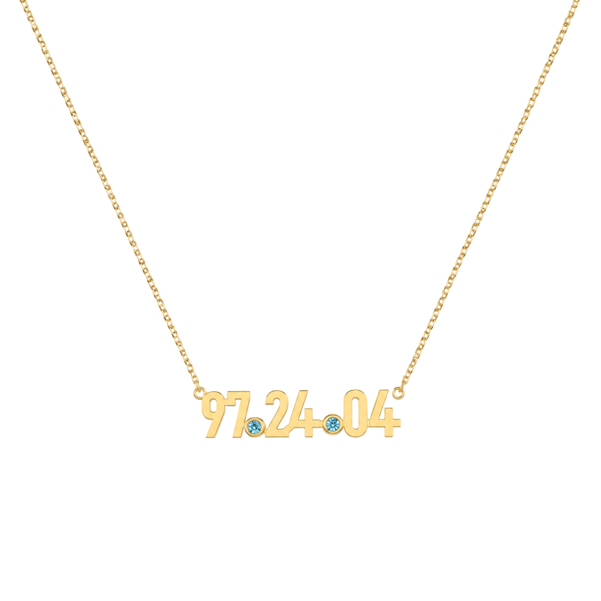 Personalized Birthstone Number Necklace - S925 Sterling Silver