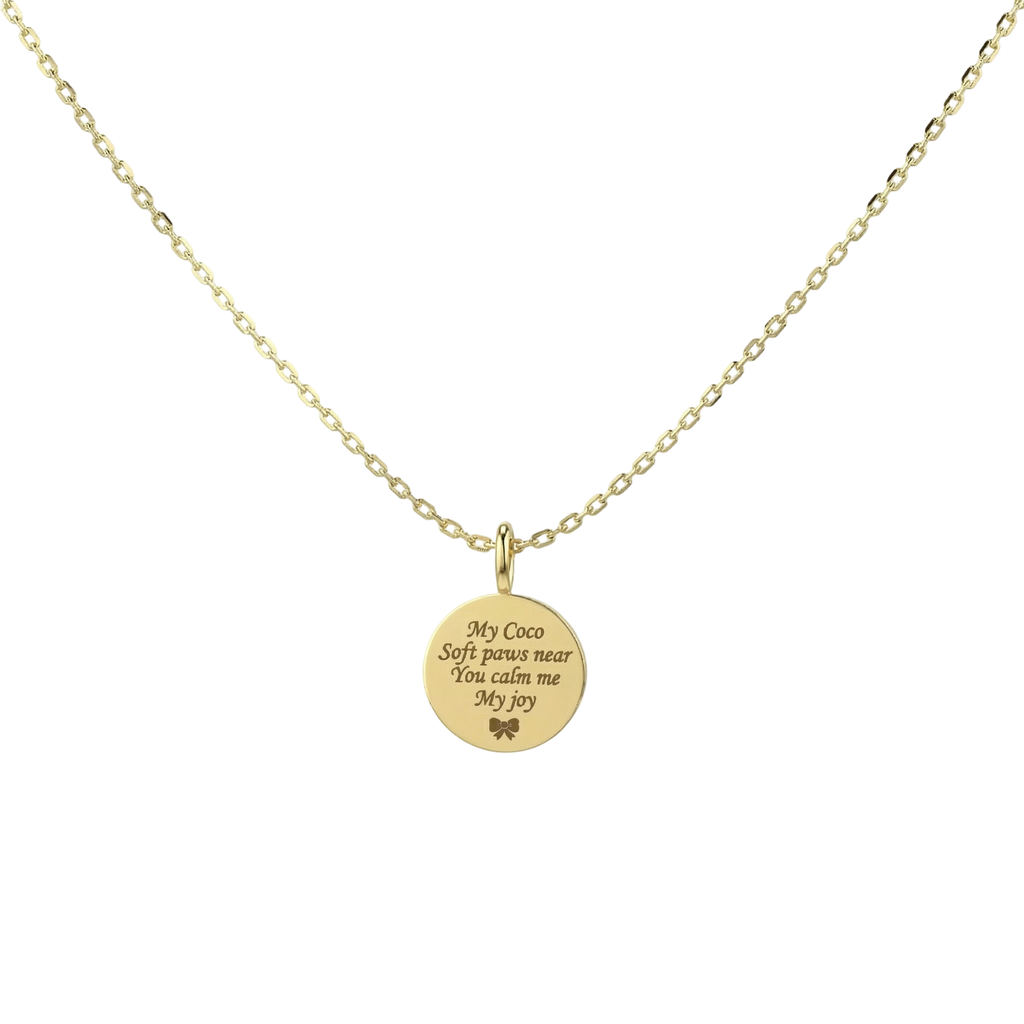 Custom Pet Photo Relief Pendant | 18K Gold Personalized Pet Memorial Necklace for Dog and Cat Lovers