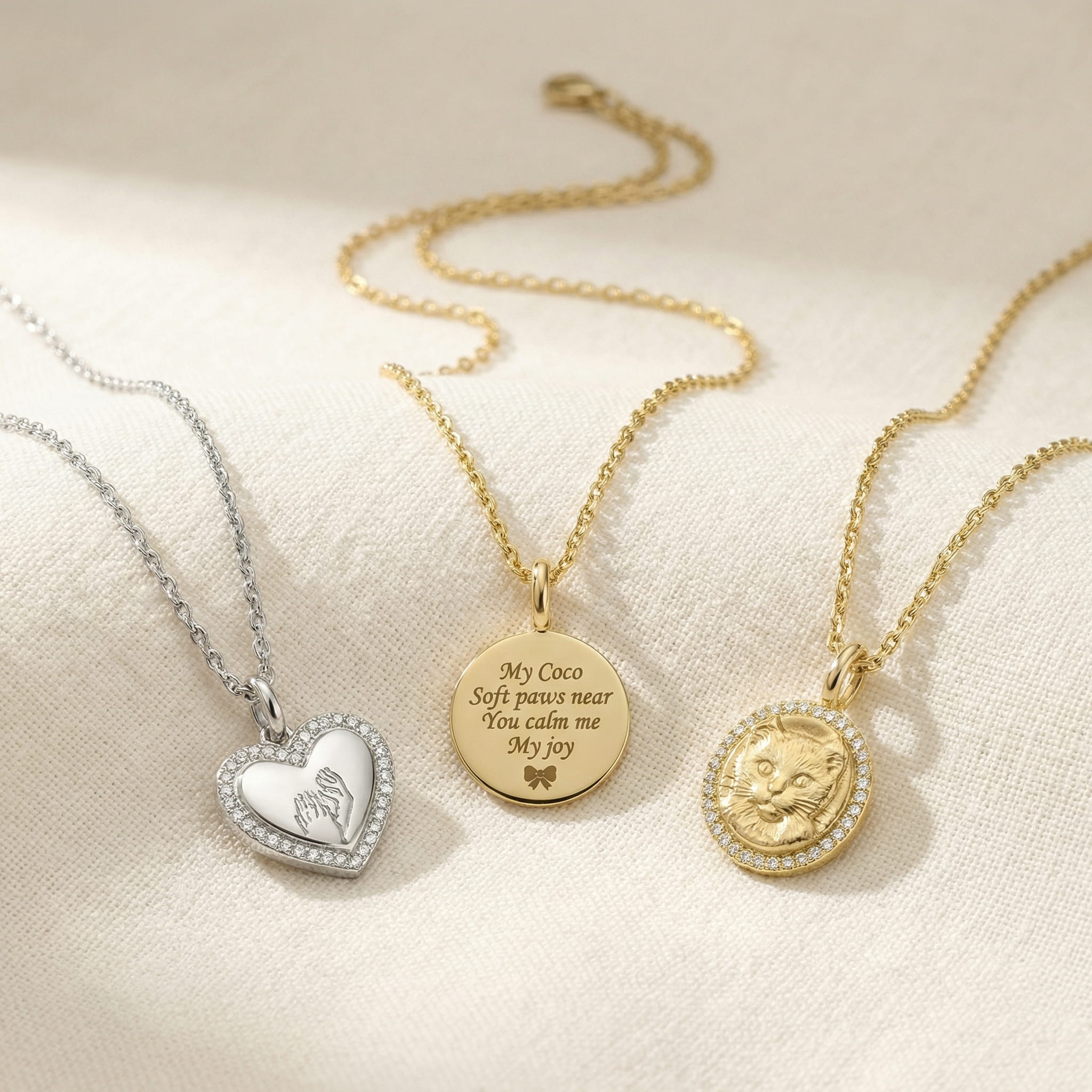 Custom Pet Photo Relief Pendant | 18K Gold Personalized Pet Memorial Necklace for Dog and Cat Lovers