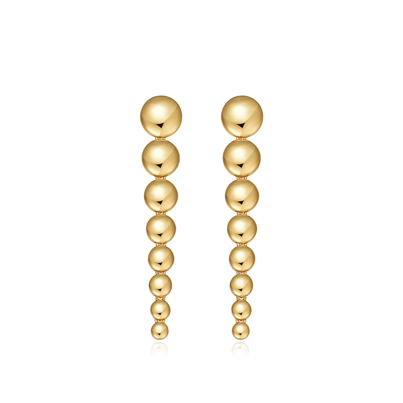 Sculptural Long Drop Earrings - 18K Gold Plated Sterling Silver