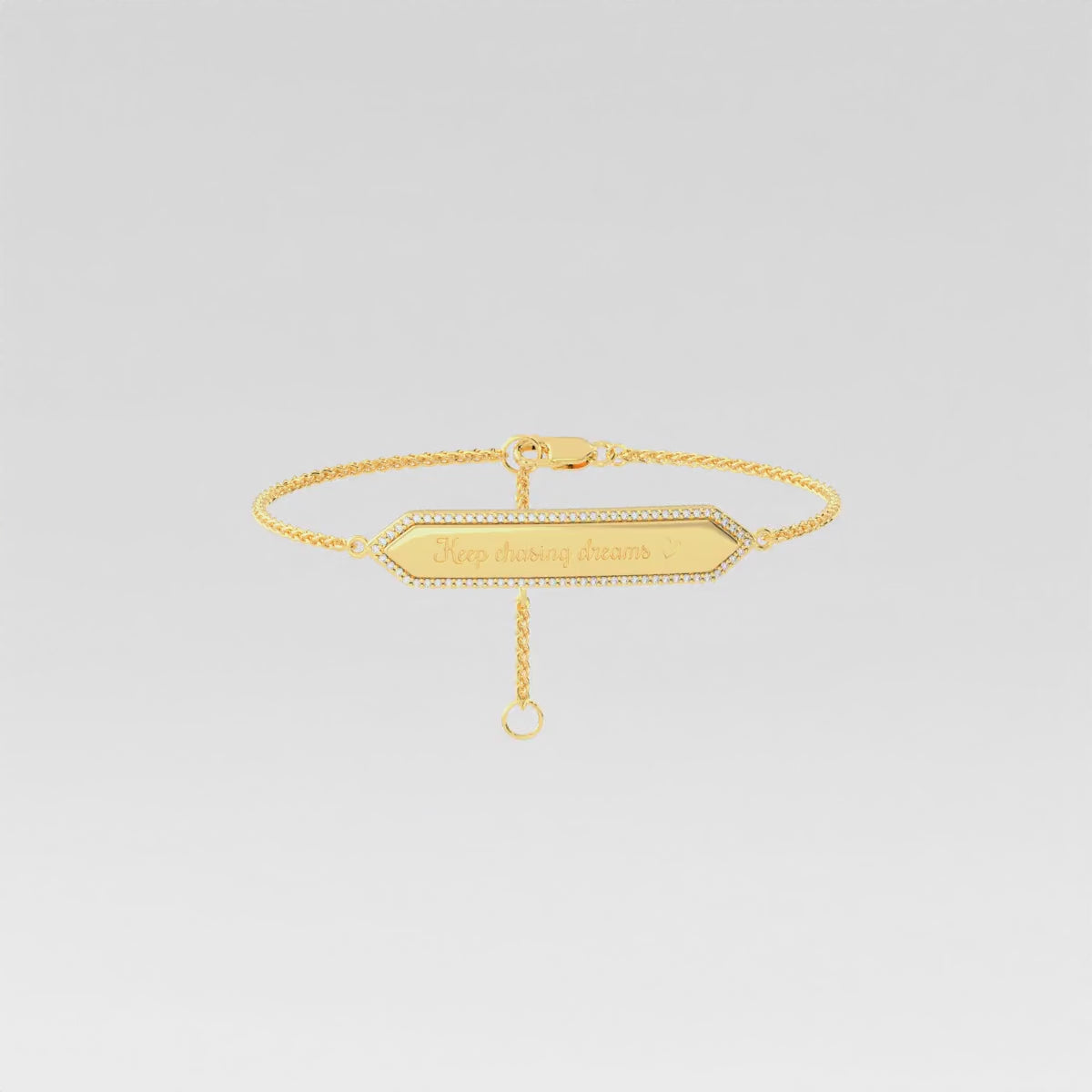 Custom ID Bar Bracelet – Engraved Swap Bar Chain Bracelet in 18K Gold Plated Silver