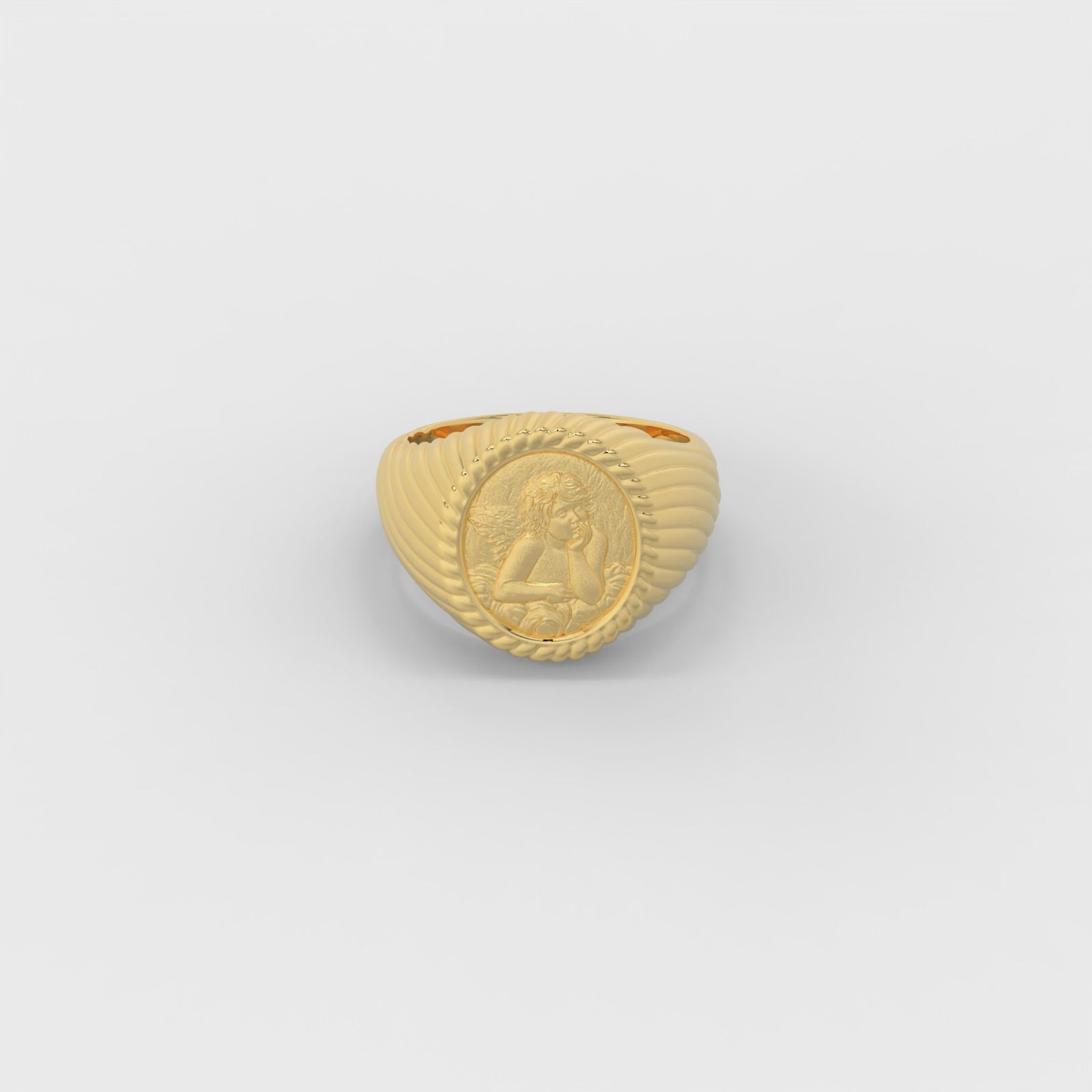 Vintage Coin Signet Ring | 18K Gold Plated Legacy Coin Ring, Classic Engraved Medallion Ring for Women and Men