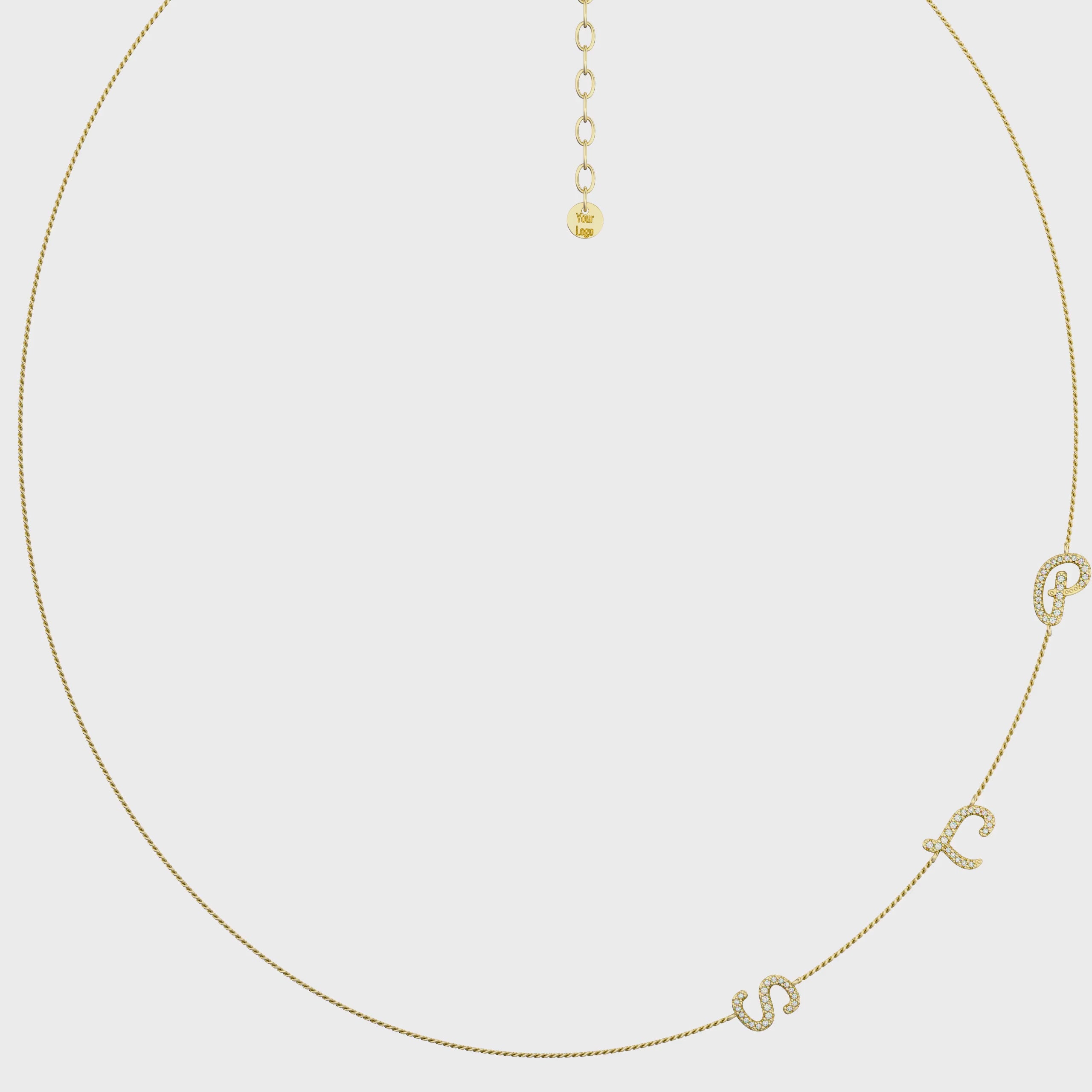 InitialLink Tilt Necklace SN024BR