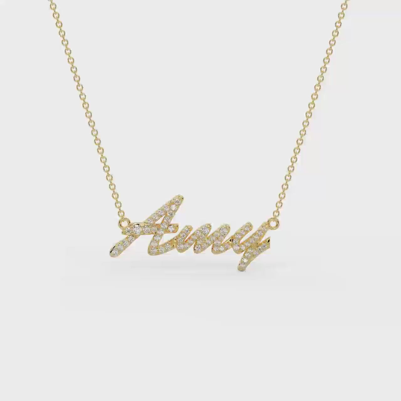 Custom Script Name Necklace – Personalized Signature Name Necklace, 18K Gold Plated Jewelry Gift