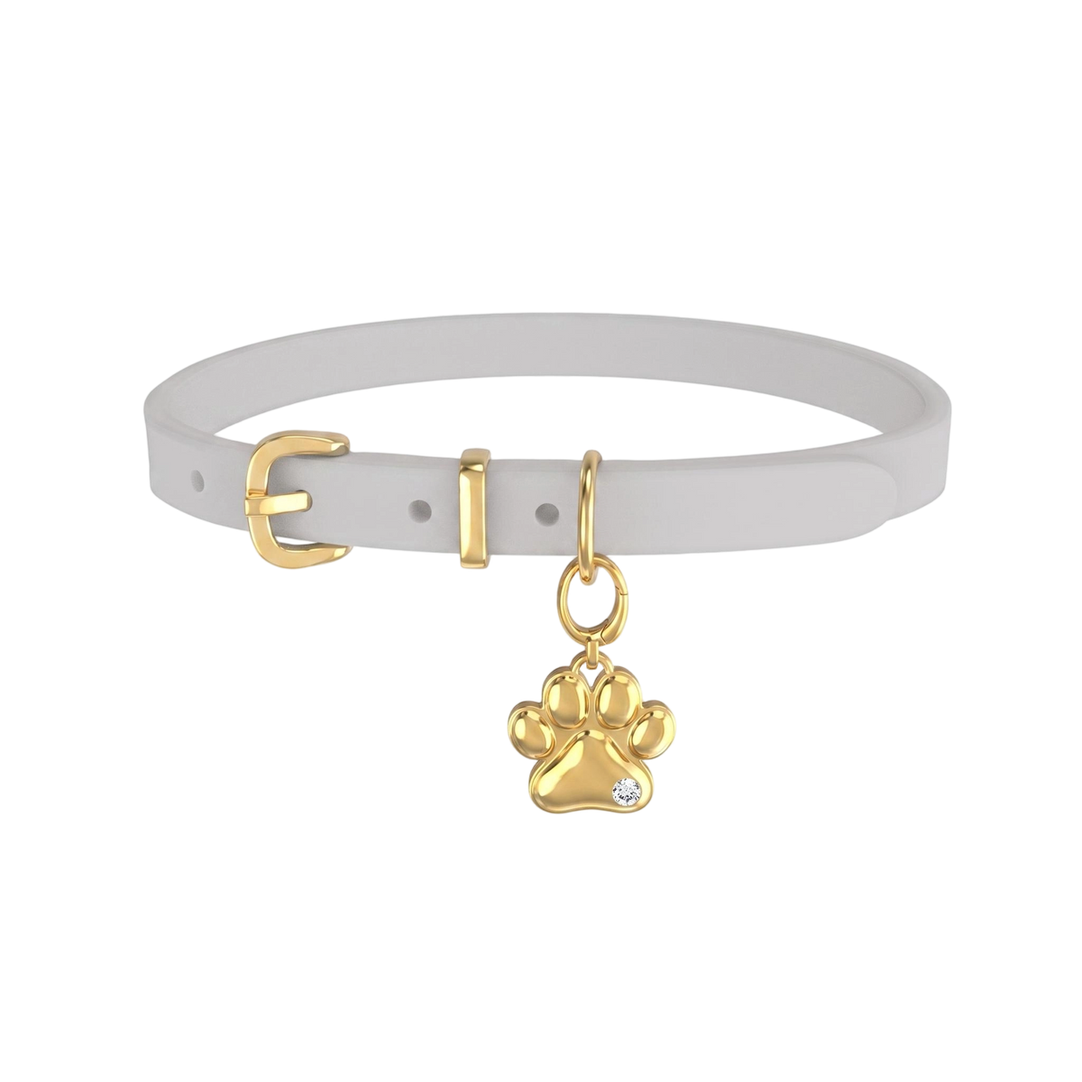 Personalized Paw Print Pet Collar Charm – Custom Engraved Name Tag