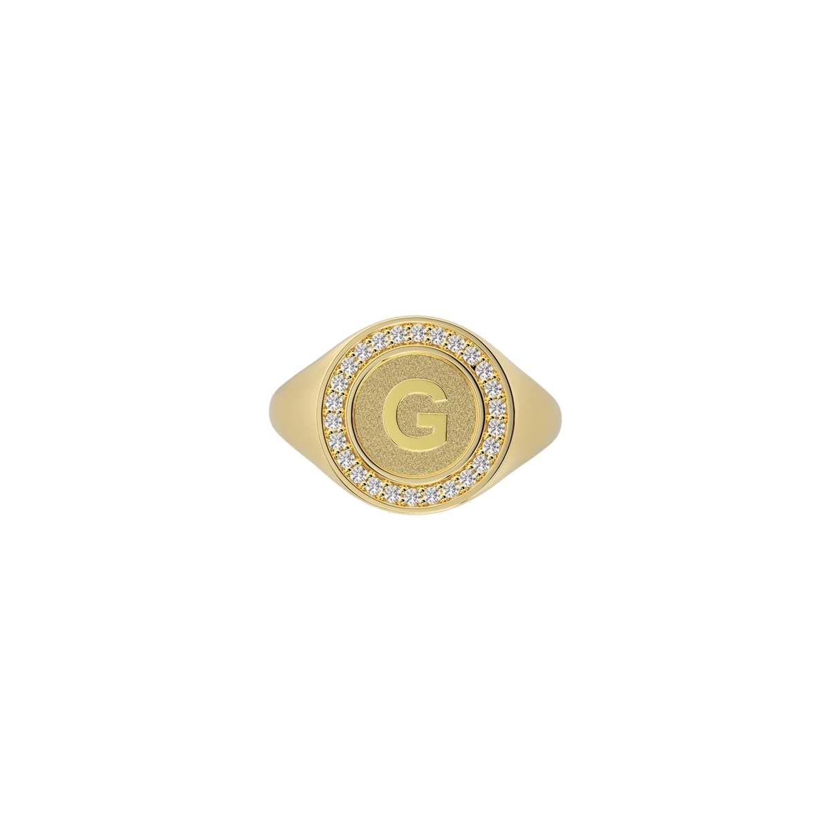 Personalized Initial Signet Ring - S925 Sterling Silver