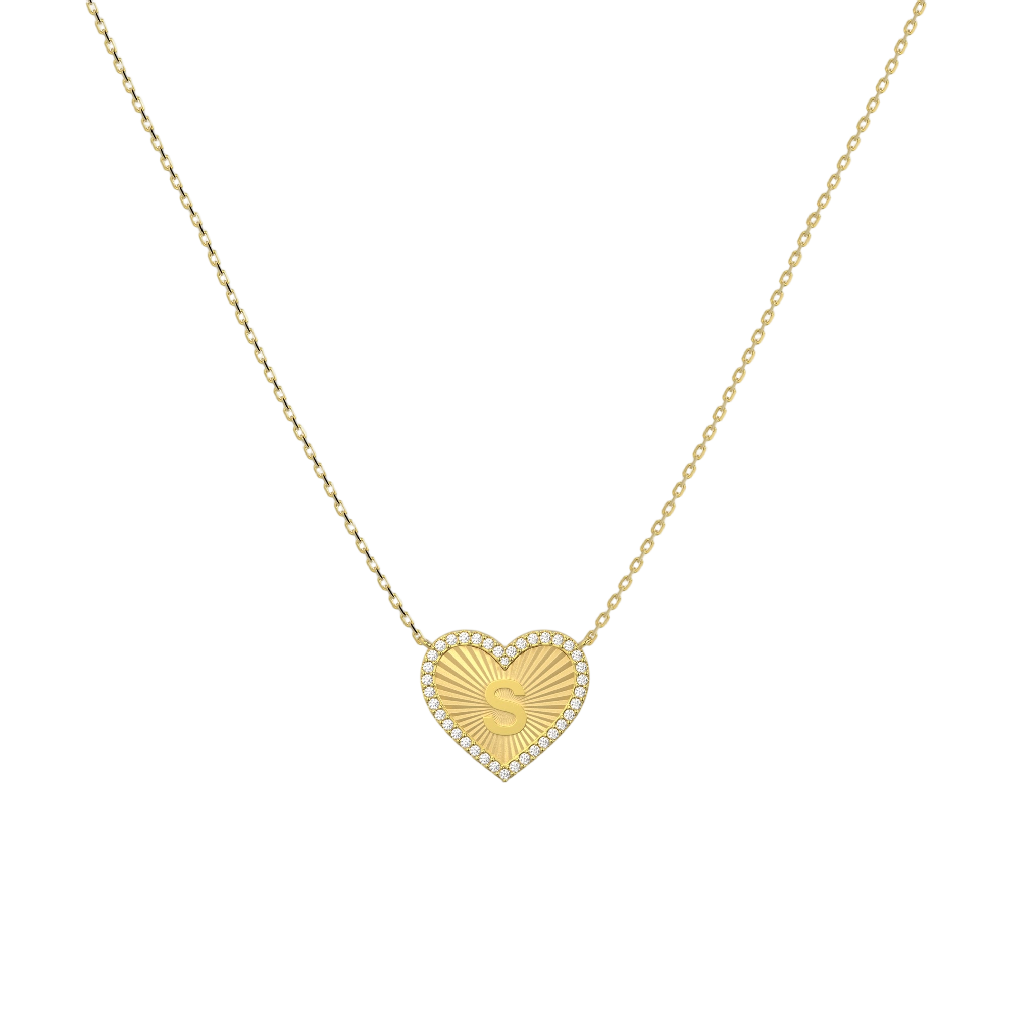 Collier Cœur Personnalisé avec Initiale pour Femme – Pendentif Lettre Plaqué Or 18 Carats avec Gravure Personnalisée au Dos