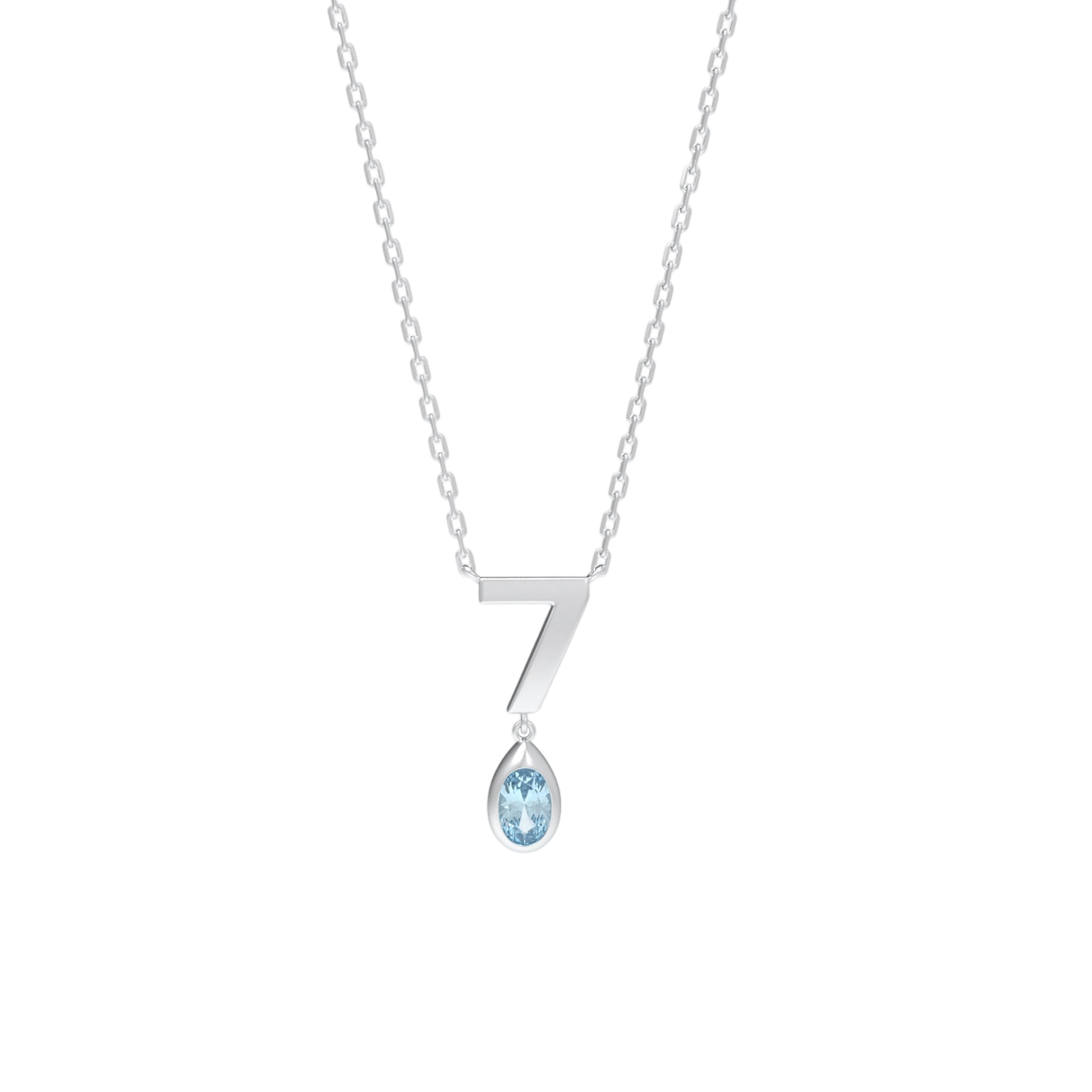 Personalized Number Birthstone Necklace - S925 Sterling Silver
